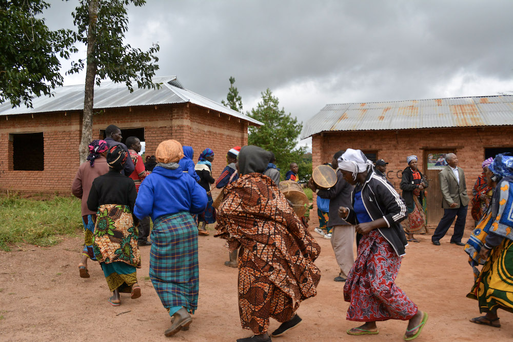 Villagers Dancing at the Primary School Project